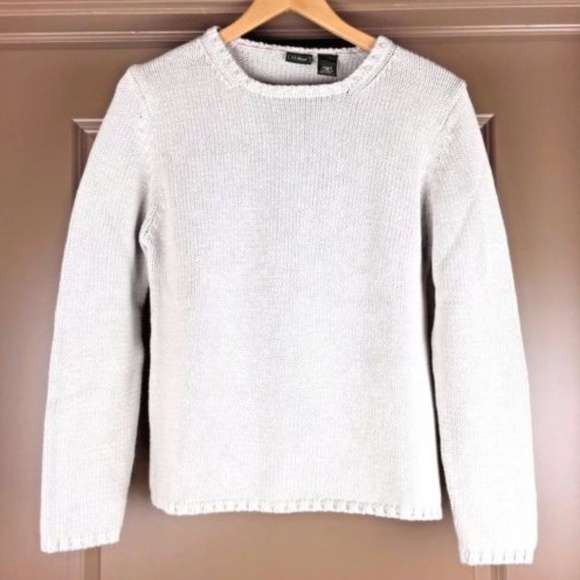 cream crew neck sweater women's